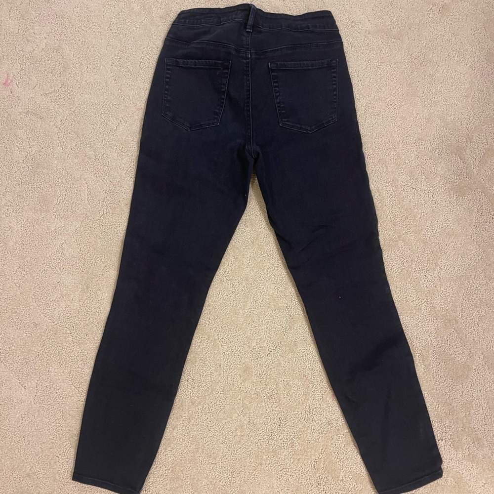 Black Ripped High Rise Skinny Jean - Picture 3 of 3